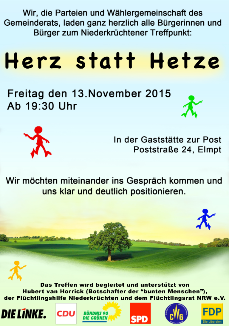 Gegenveranstaltung zur AfD-Demo in Elmpt am 13. November 2015