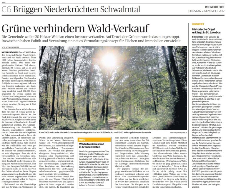 GRÜNE verhindern Wald-Verkauf